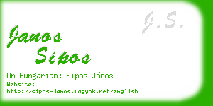janos sipos business card